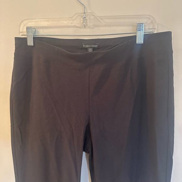 Eileen Fisher Pull On Pants sz M Gray Straight Leg Washable Stretch Crepe Pant - Picture 2 of 5